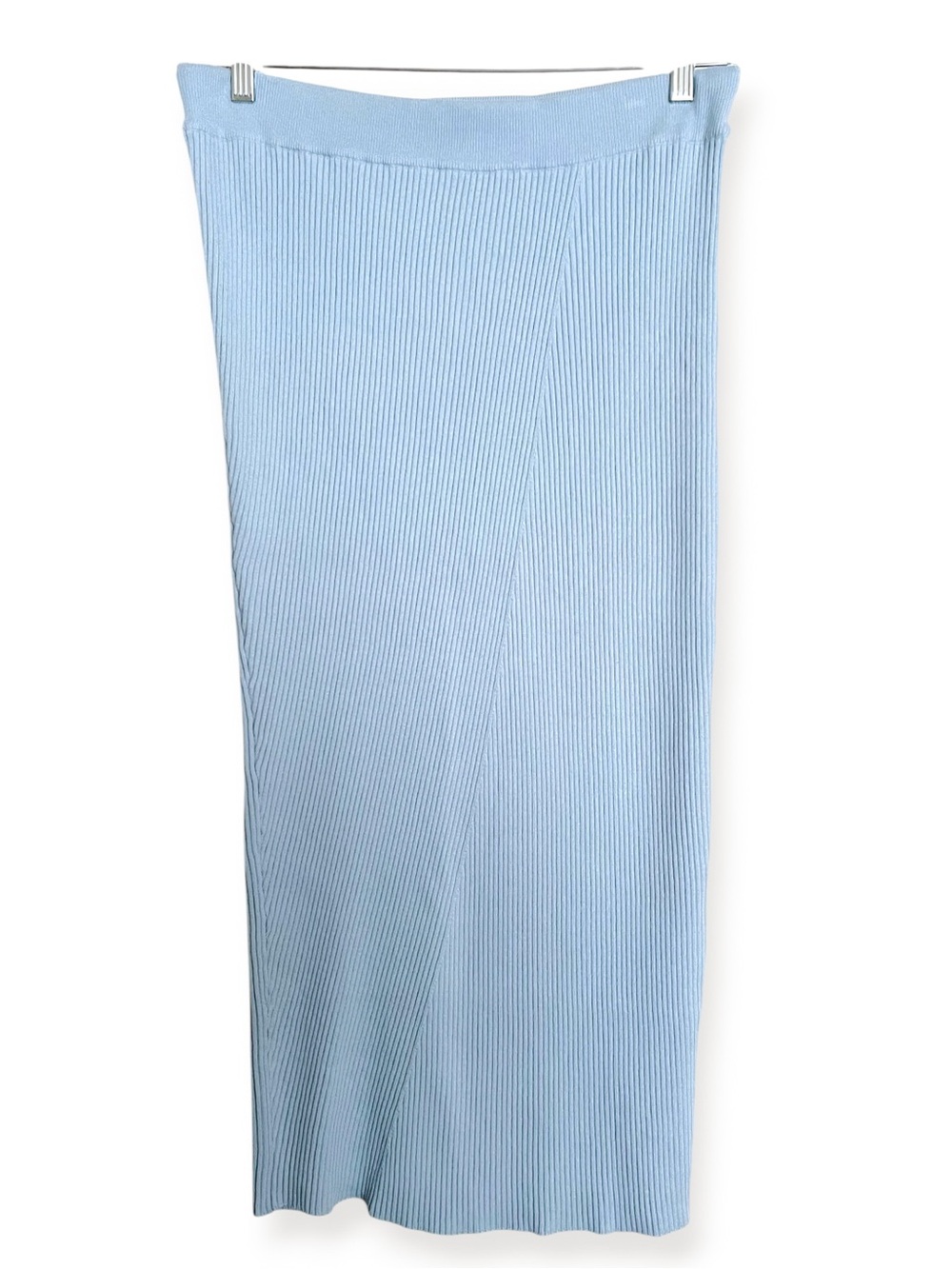 Favorite Daughter Lena Cashmere Cotton Ribbed Midi Skirt Size XL Baby Blue - Picture 4 of 8